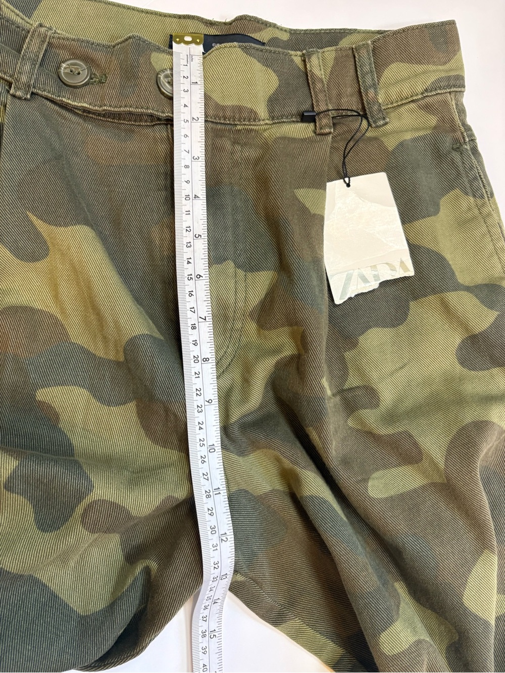 Zara Camo Wide Leg Pants | NWT | Size S | 100% Cotton | Zip Fly - Picture 11 of 14